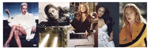 Female Celebrity Autographed 11x14 Photo Lot of 5: Sharon Stone, Megan Fox, Uma Thurman, Eva Mendes and Fergie